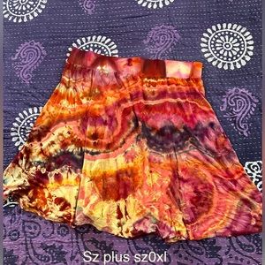 Plus size 0xl beautiful handmade flowy tie dye skirt